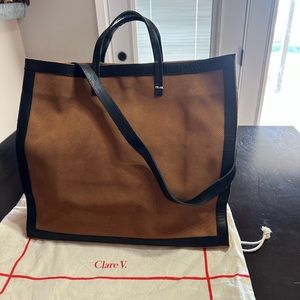 Clare V.  - Simple Tote cognac with black